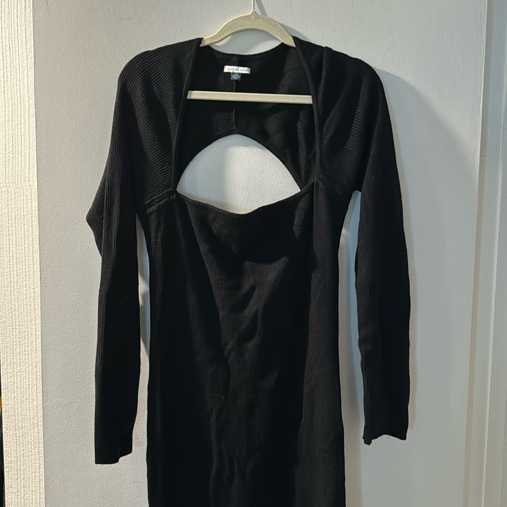 Black cut out midi dress